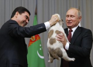 Ένα κουτάβι έλαβε ως δώρο γενεθλίων ο Πούτιν από τον πρόεδρο του Τουρκμενιστάν
