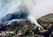 Βίντεο πάνω από τους καταρράκτες Άνχελ στη Βενεζουέλα
