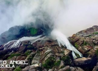 Βίντεο πάνω από τους καταρράκτες Άνχελ στη Βενεζουέλα